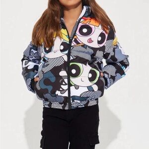 POWER PUFF GIRLS PUFFER COAT SZ 10 GIRLS